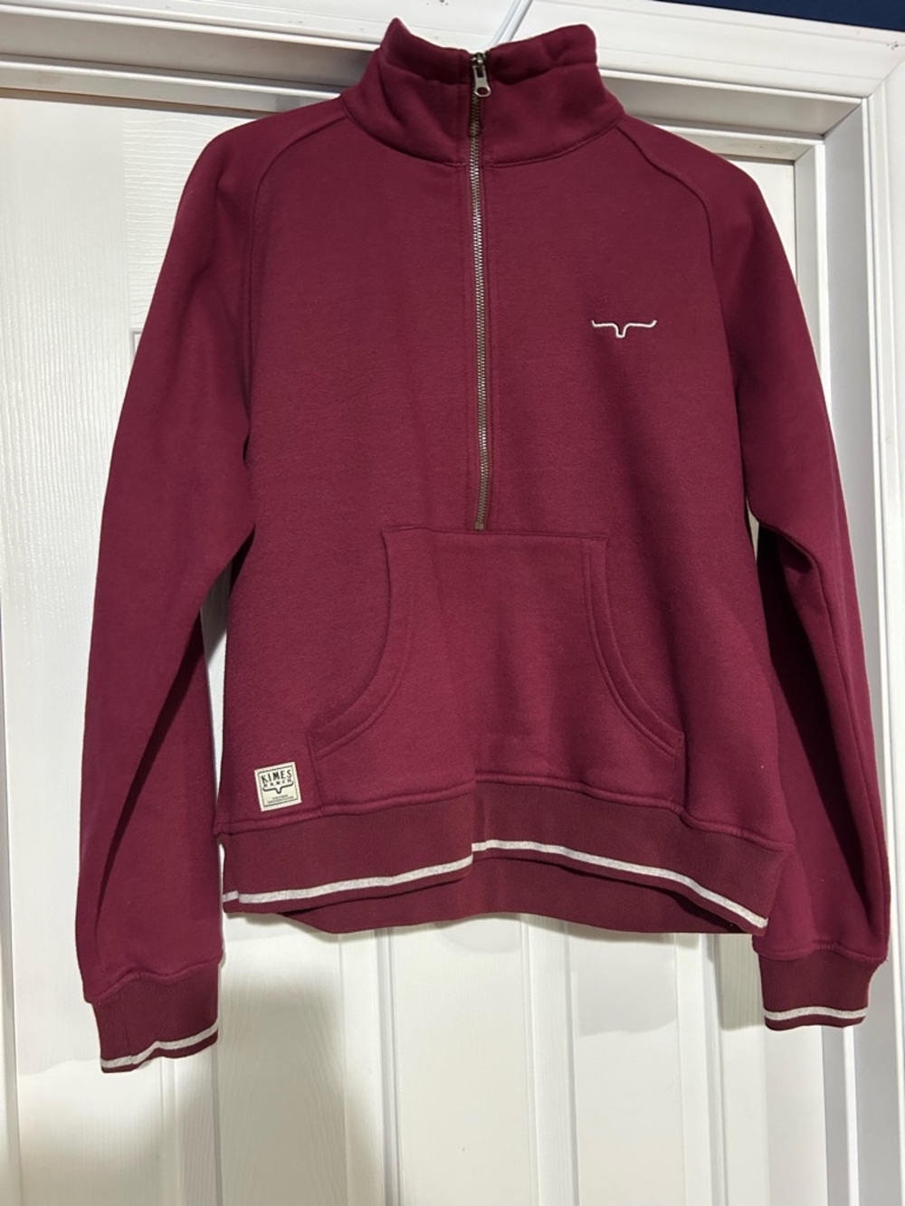Kimes Ranch Half-Zip Pullover Sweatshirt in Merlot